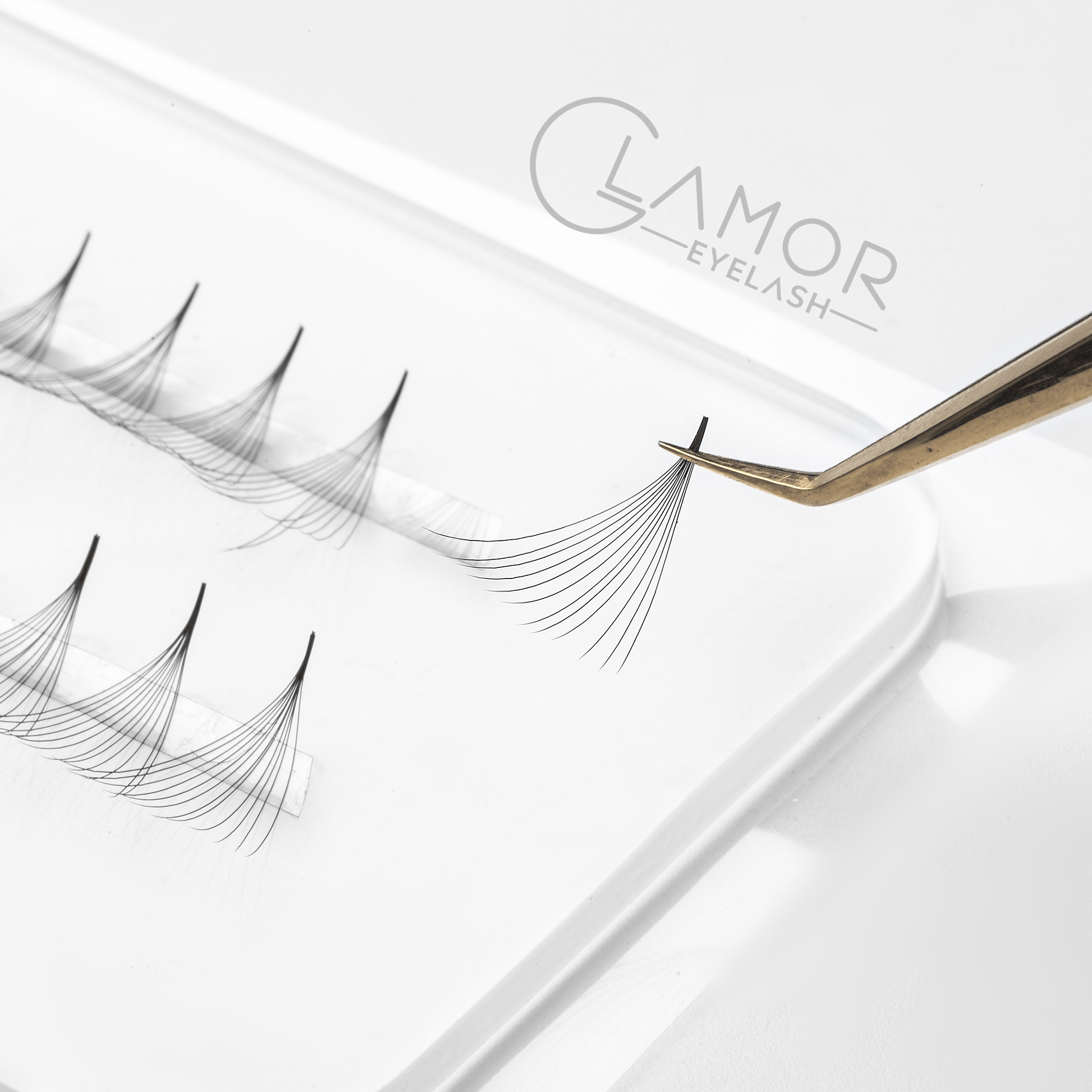 12D Ultra-speed Promade 1000 fans Paper box GLAMOREYELASH Promade Natural Fans Eyelashes Extensions | Handmade Individual Lashes 0.03mm of Mink Lashes - GlamorEyelash