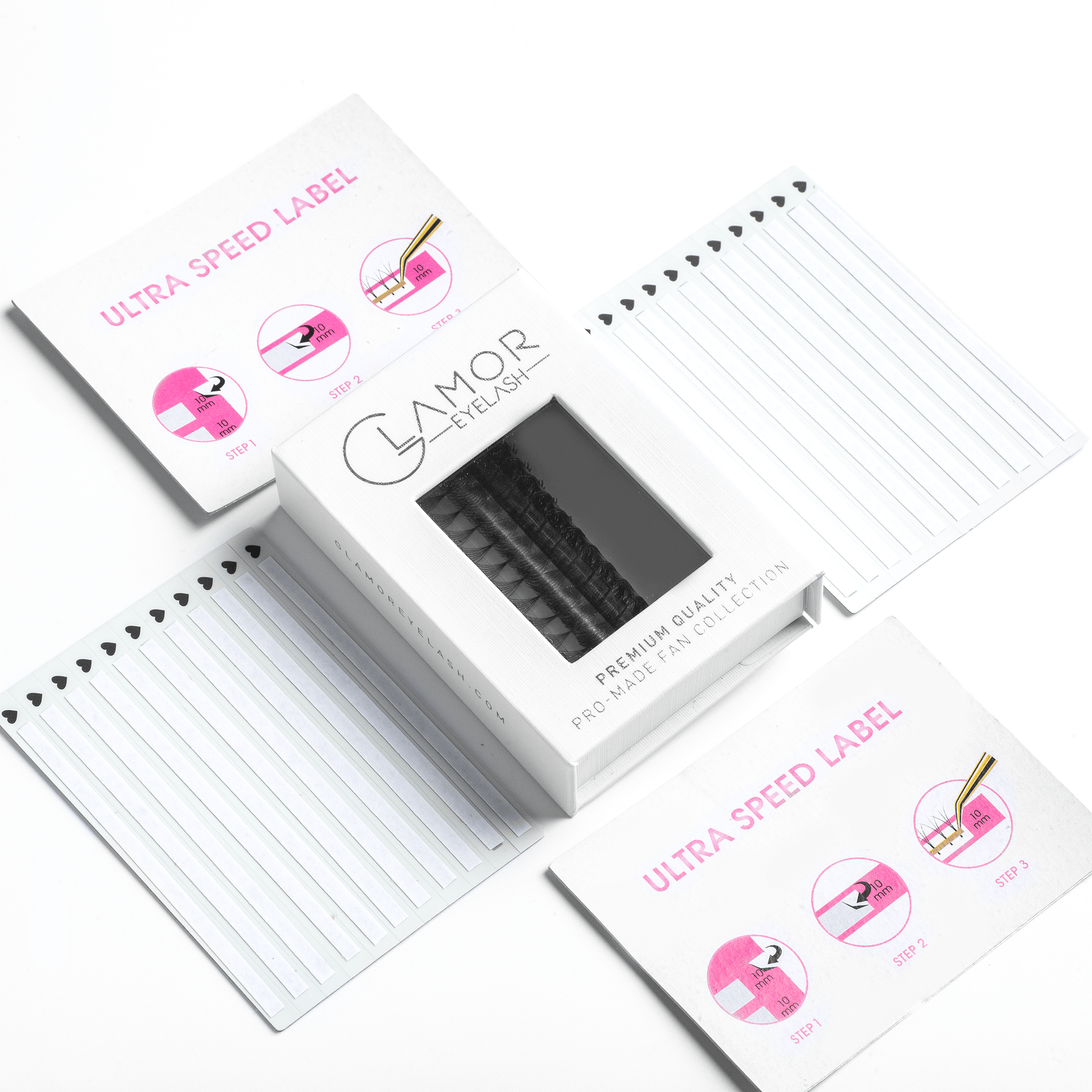 14D Ultra-speed Promade 1000 fans Paper box GLAMOREYELASH Promade Natural Fans Eyelashes Extensions | Handmade Individual Lashes 0.03mm of Mink Lashes - GlamorEyelash