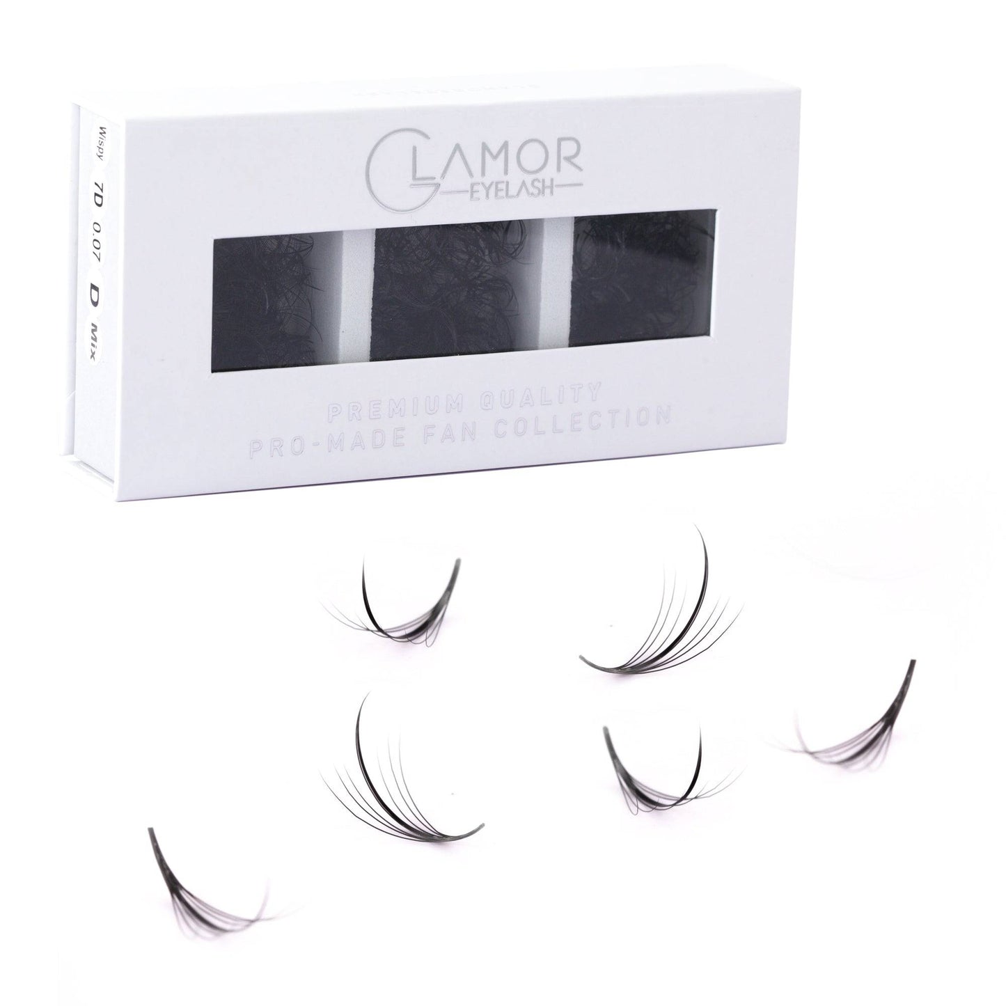 7D Loose Wispy Mix 3IN1  GLAMOREYELASH 750 FANS 0.07 | Promade Fans Natural Eyelashes Extensions  Handmade Lashes Mink Lashes Fluffy Eyelash Cluster - GlamorEyelash
