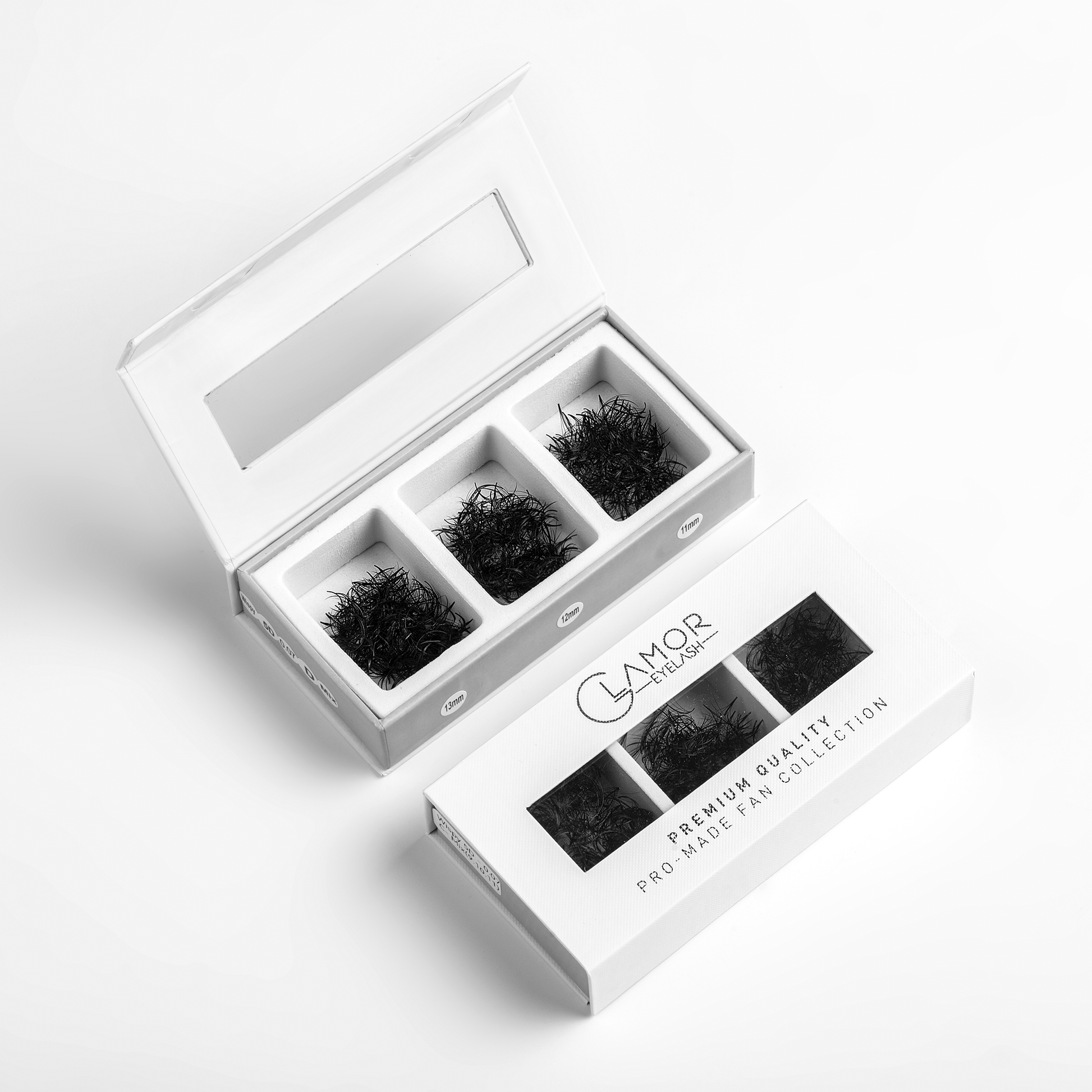 9D Loose Wispy Mix 3IN1  GLAMOREYELASH 750 FANS 0.05 | Promade Fans Natural Eyelashes Extensions  Handmade Lashes Mink Lashes Fluffy Eyelash Cluster - GlamorEyelash