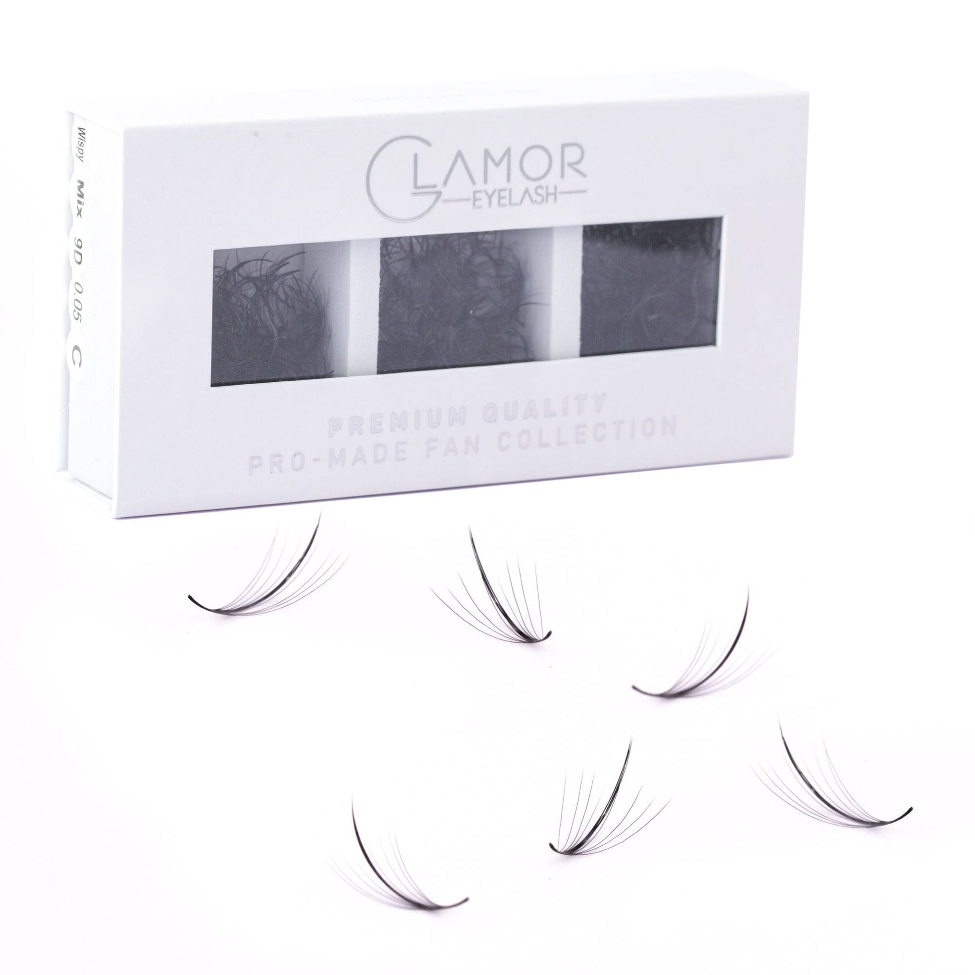 9D Loose Wispy Mix 3IN1  GLAMOREYELASH 750 FANS 0.05 | Promade Fans Natural Eyelashes Extensions  Handmade Lashes Mink Lashes Fluffy Eyelash Cluster - GlamorEyelash