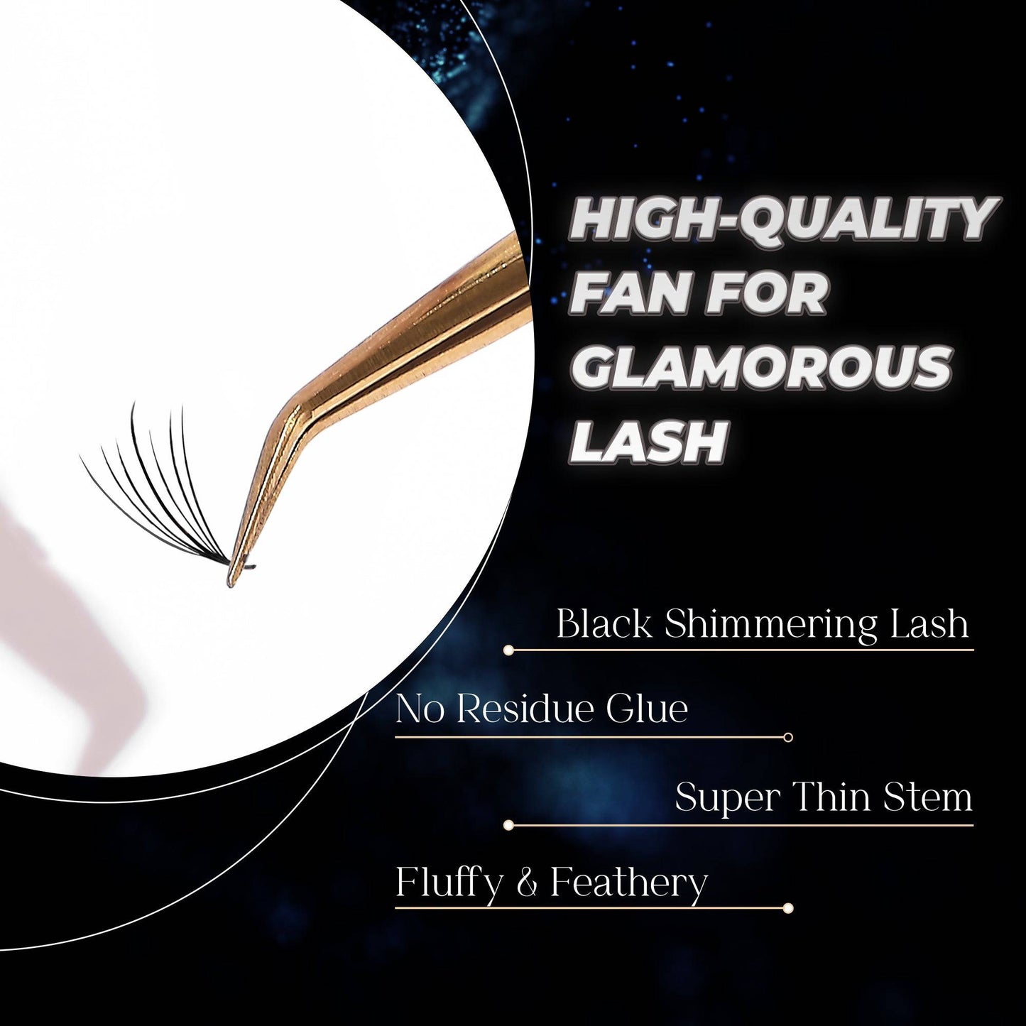 Wispy 5D GLAMOREYELASH 500 FANS Ultra Speed Promade Fans | Natural Wispy Eyelashes Extensions | Handmade Individual Lashes Extension with 0.07mm of Mink Lashes - GlamorEyelash
