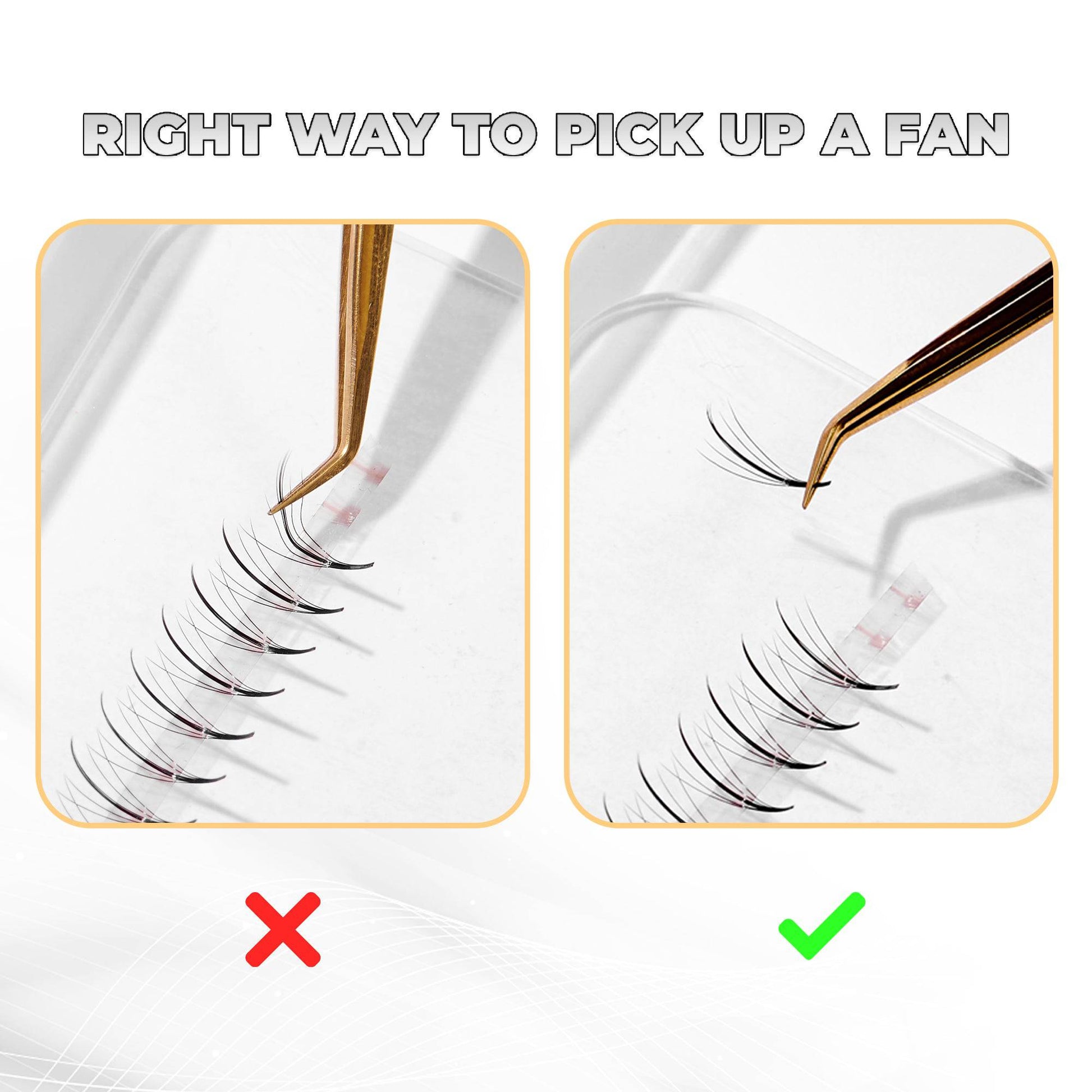 Wispy 5D GLAMOREYELASH 500 FANS Ultra Speed Promade Fans | Natural Wispy Eyelashes Extensions | Handmade Individual Lashes Extension with 0.07mm of Mink Lashes - GlamorEyelash