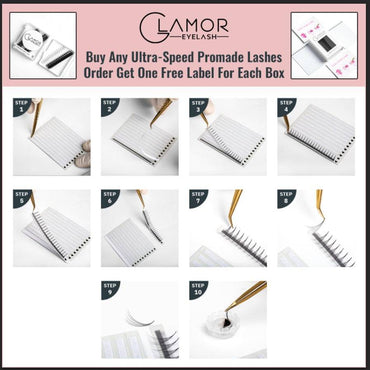6D Ultra-speed Promade fans GLAMOREYELASH 500 FANS Promade Natural Fans Eyelashes Extensions | Handmade Individual Lashes 0.07mm of Mink Lashes - GlamorEyelash