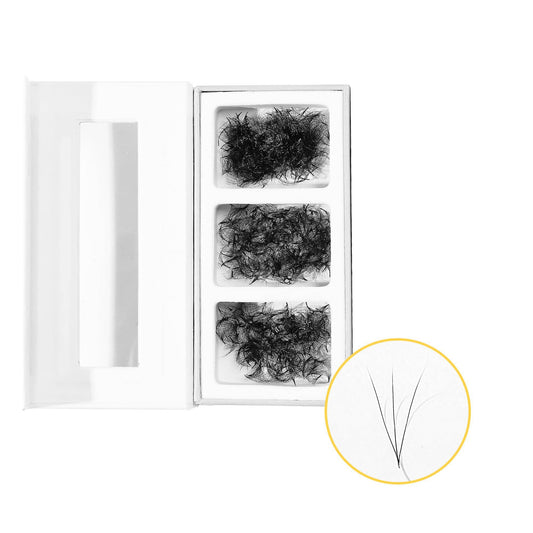3D Mix 3in1  GLAMOREYELASH 750 Promade Natural Eyelashes Extensions | Loose Mix 3 Fan from 3D to 14D Handmade Individual Lashes | 0.03/0.05/0.07mm Thickness of Mink Lashes | C CC D Curl - GlamorEyelash