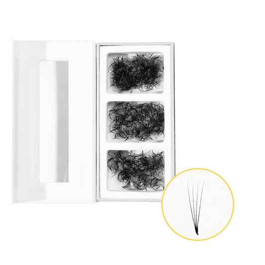 4D Mix 3in1 GLAMOREYELASH 750 Promade Natural Eyelashes Extensions | Loose Mix 3 Fan from 3D to 14D Handmade Individual Lashes | 0.03/0.05/0.07mm Thickness of Mink Lashes | C CC D Curl - GlamorEyelash