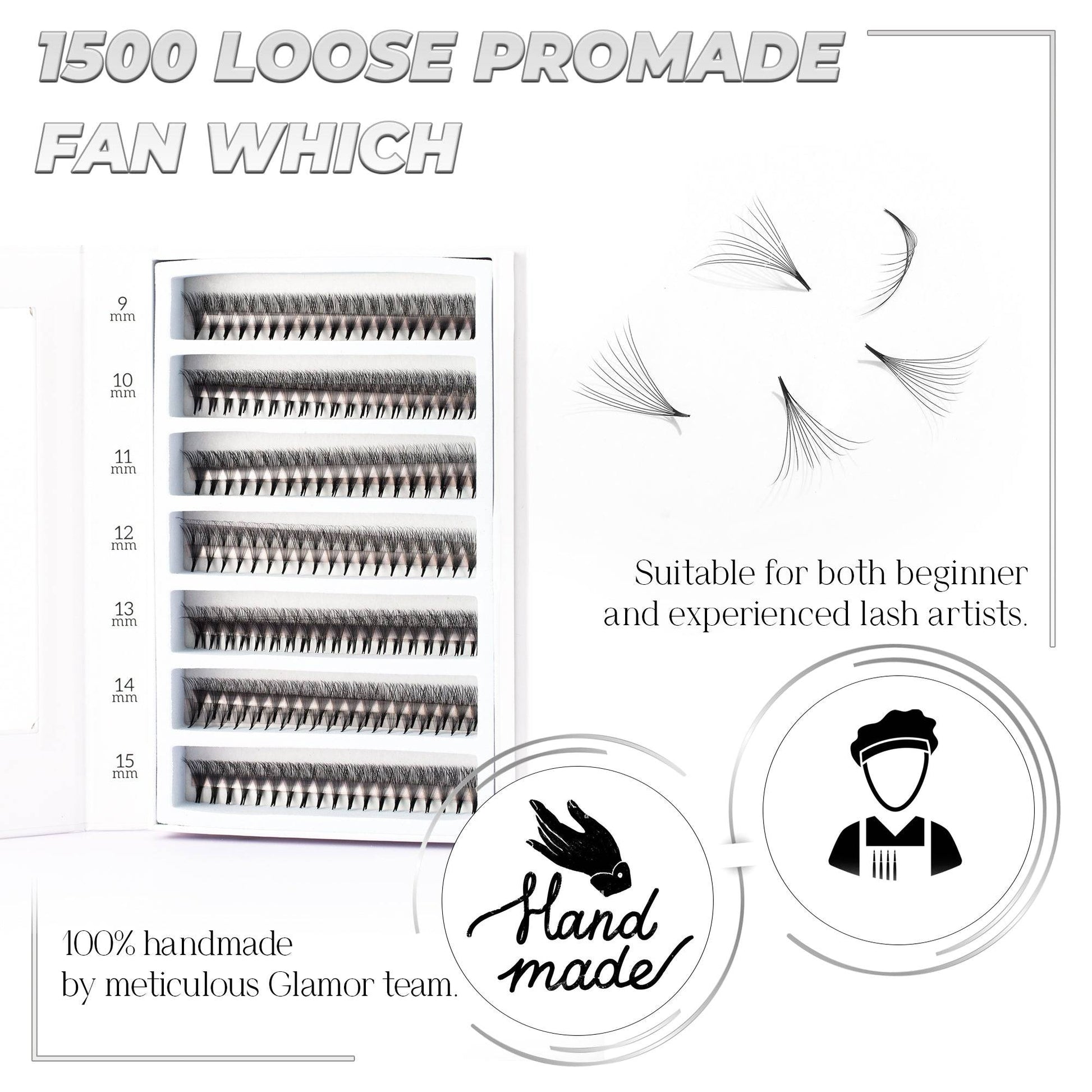 Mix 7in1 | 8D 005 Ultra-speed Promade fans | 1000 fans - GlamorEyelash