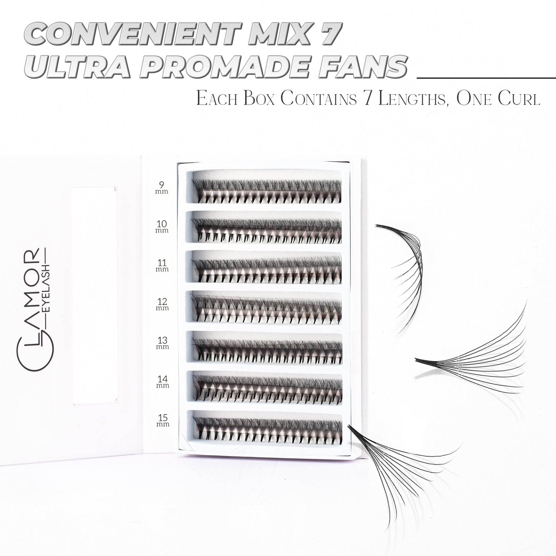 Mix 7in1 | 8D 005 Ultra-speed Promade fans | 1000 fans - GlamorEyelash