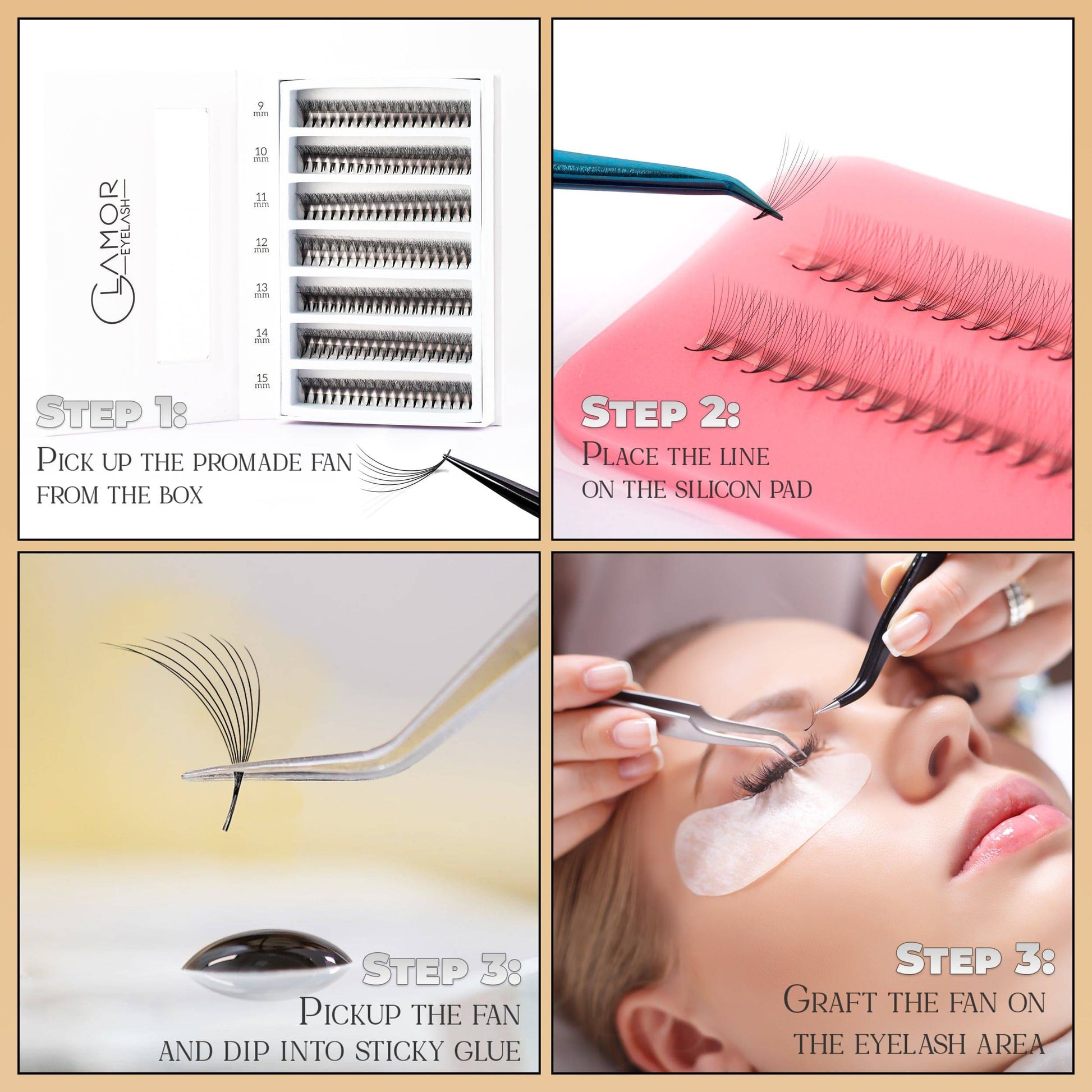 Mix 7in1 | 8D 005 Ultra-speed Promade fans | 1000 fans - GlamorEyelash