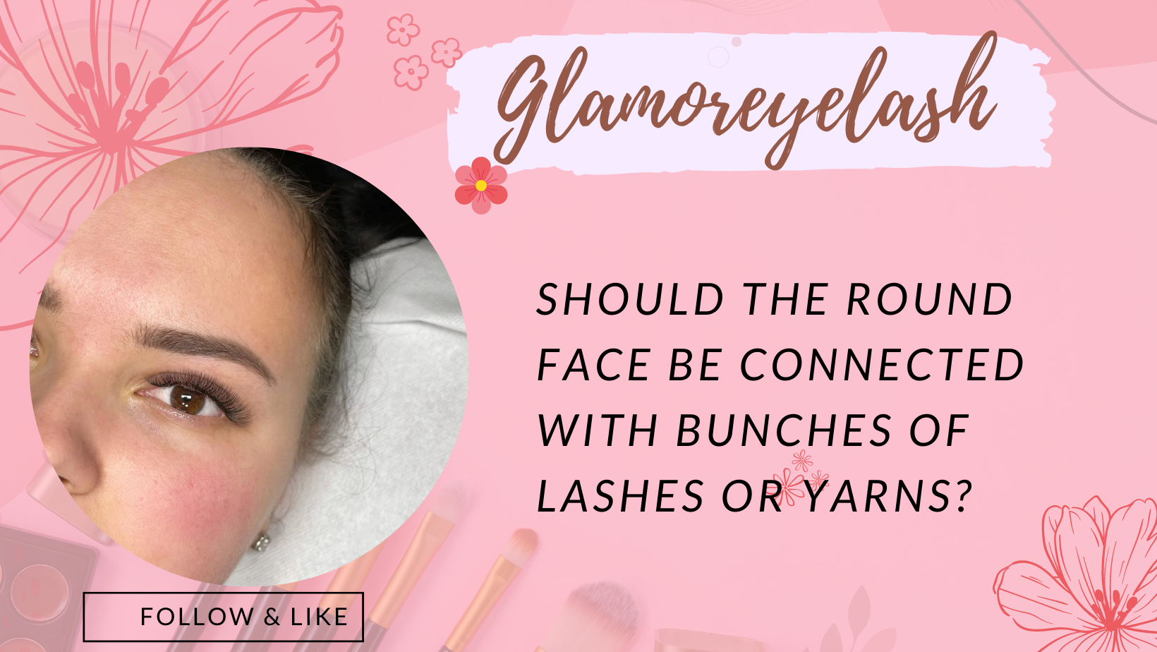 Should the round face be connected with bunches of lashes or yarns?