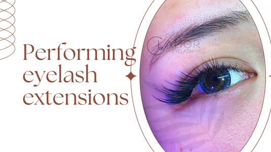 Performing eyelash extensions
