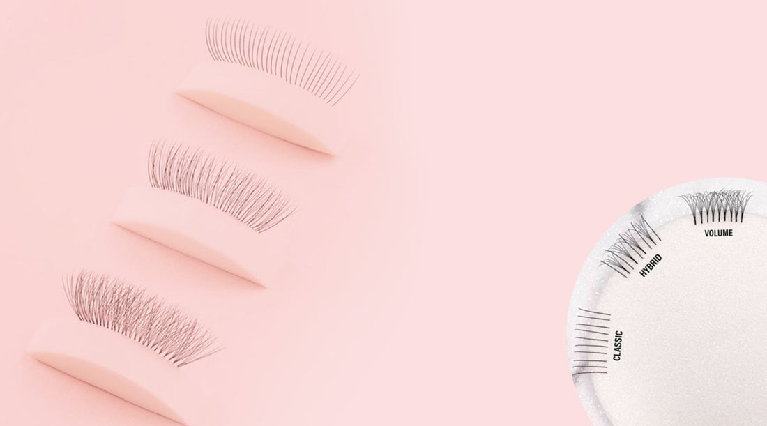 What is the differences between CLASSIC, HYBRID, and VOLUME lashes?