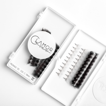 10D 0.05, 12D 0.03, 14D 0.03, 16D 0.03 Ultra-speed Promade fans GLAMOREYELASH 500 FANS Promade Natural Fans Eyelashes Extensions | Handmade Individual Lashes  of Mink Lashes - GlamorEyelash 