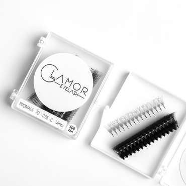 6D 0.07, 7D 0.05, 8D 0.05 Ultra-speed Promade fans GLAMOREYELASH 500 FANS Promade Natural Fans Eyelashes Extensions | Handmade Individual Lashes of Mink Lashes - GlamorEyelash 