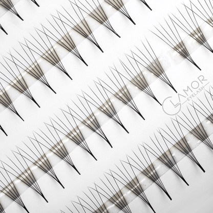 4D Ultra-speed Promade fans GLAMOREYELASH 500 FANS Promade Natural Fans Eyelashes Extensions | Handmade Individual Lashes 0.07mm of Mink Lashes - GlamorEyelash 