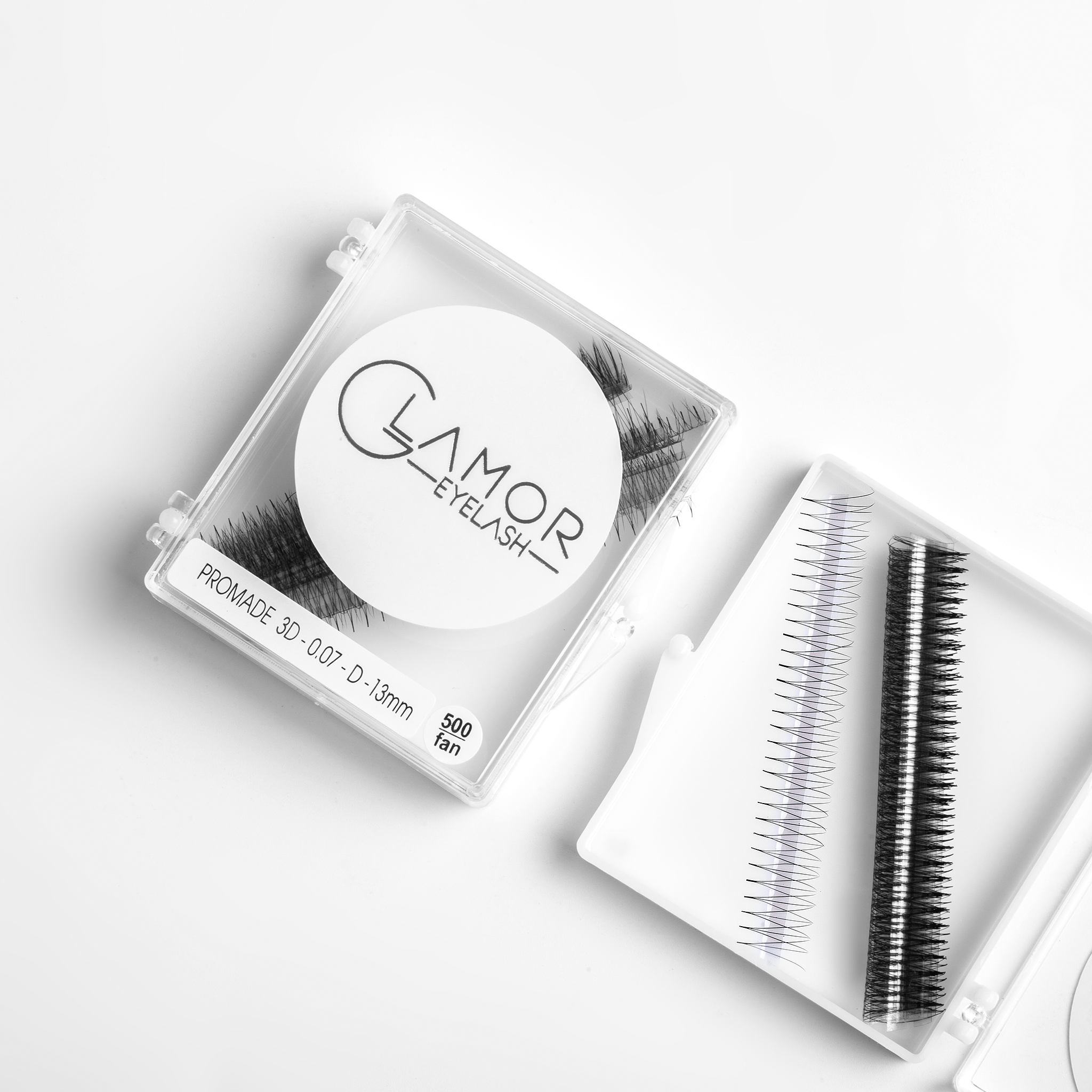 4D Ultra-speed Promade fans GLAMOREYELASH 500 FANS Promade Natural Fans Eyelashes Extensions | Handmade Individual Lashes 0.07mm of Mink Lashes - GlamorEyelash 