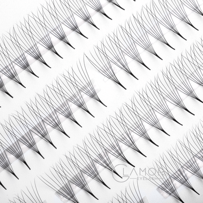 7D Ultra-speed Promade fans GLAMOREYELASH 500 FANS Promade Natural Fans Eyelashes Extensions | Handmade Individual Lashes 0.05mm of Mink Lashes - GlamorEyelash 