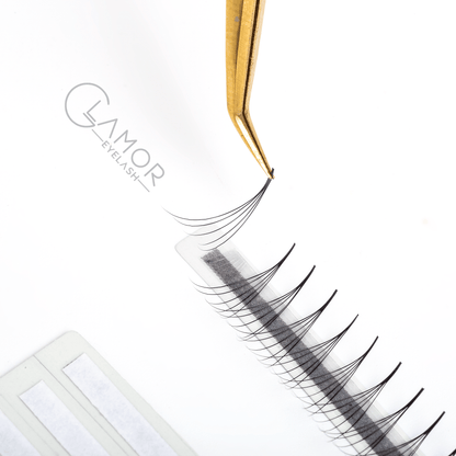 7D Ultra-speed Promade fans GLAMOREYELASH 500 FANS Promade Natural Fans Eyelashes Extensions | Handmade Individual Lashes 0.05mm of Mink Lashes - GlamorEyelash 