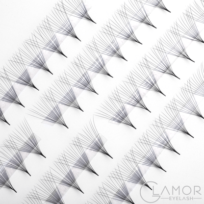 12D Ultra-speed Promade fans GLAMOREYELASH 500 FANS Promade Natural Fans Eyelashes Extensions | Handmade Individual Lashes 0.03mm of Mink Lashes - GlamorEyelash 