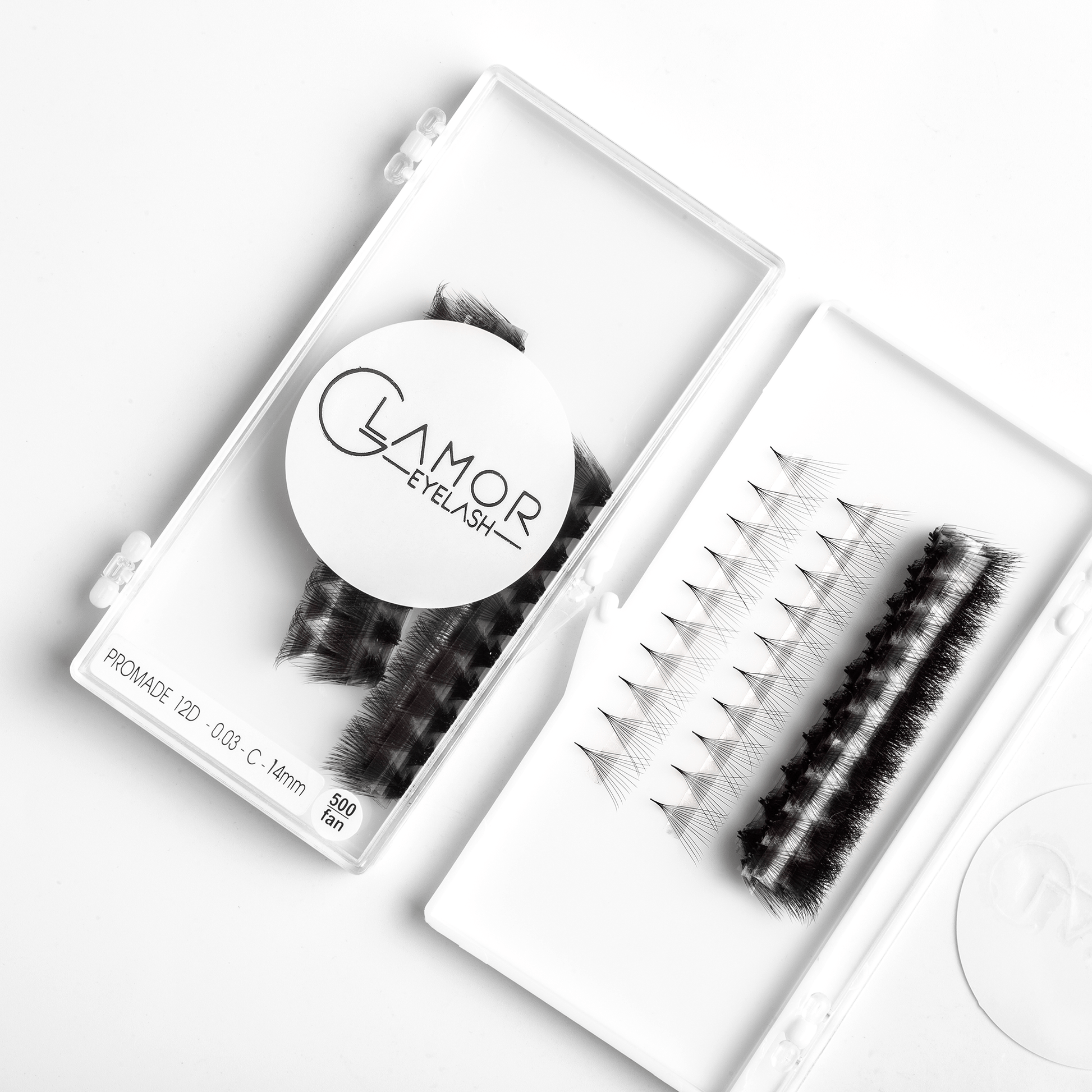 12D Ultra-speed Promade fans GLAMOREYELASH 500 FANS Promade Natural Fans Eyelashes Extensions | Handmade Individual Lashes 0.03mm of Mink Lashes - GlamorEyelash 