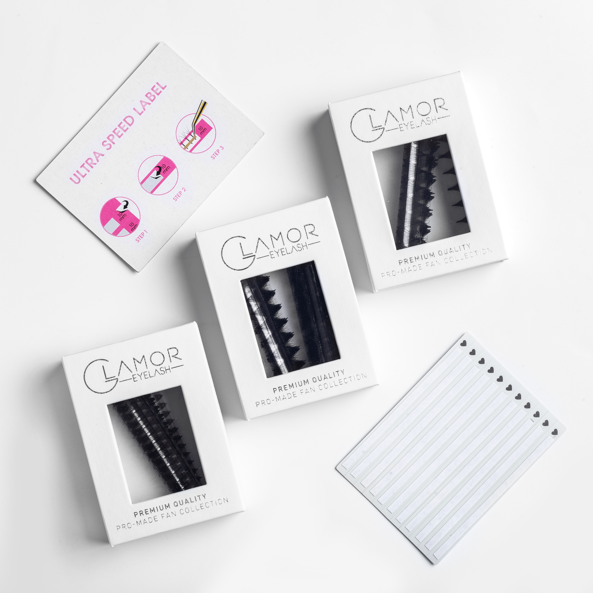 16D Ultra-speed Promade 1000 fans Paper box GLAMOREYELASH Promade Natural Fans Eyelashes Extensions | Handmade Individual Lashes 0.03mm of Mink Lashes - GlamorEyelash 