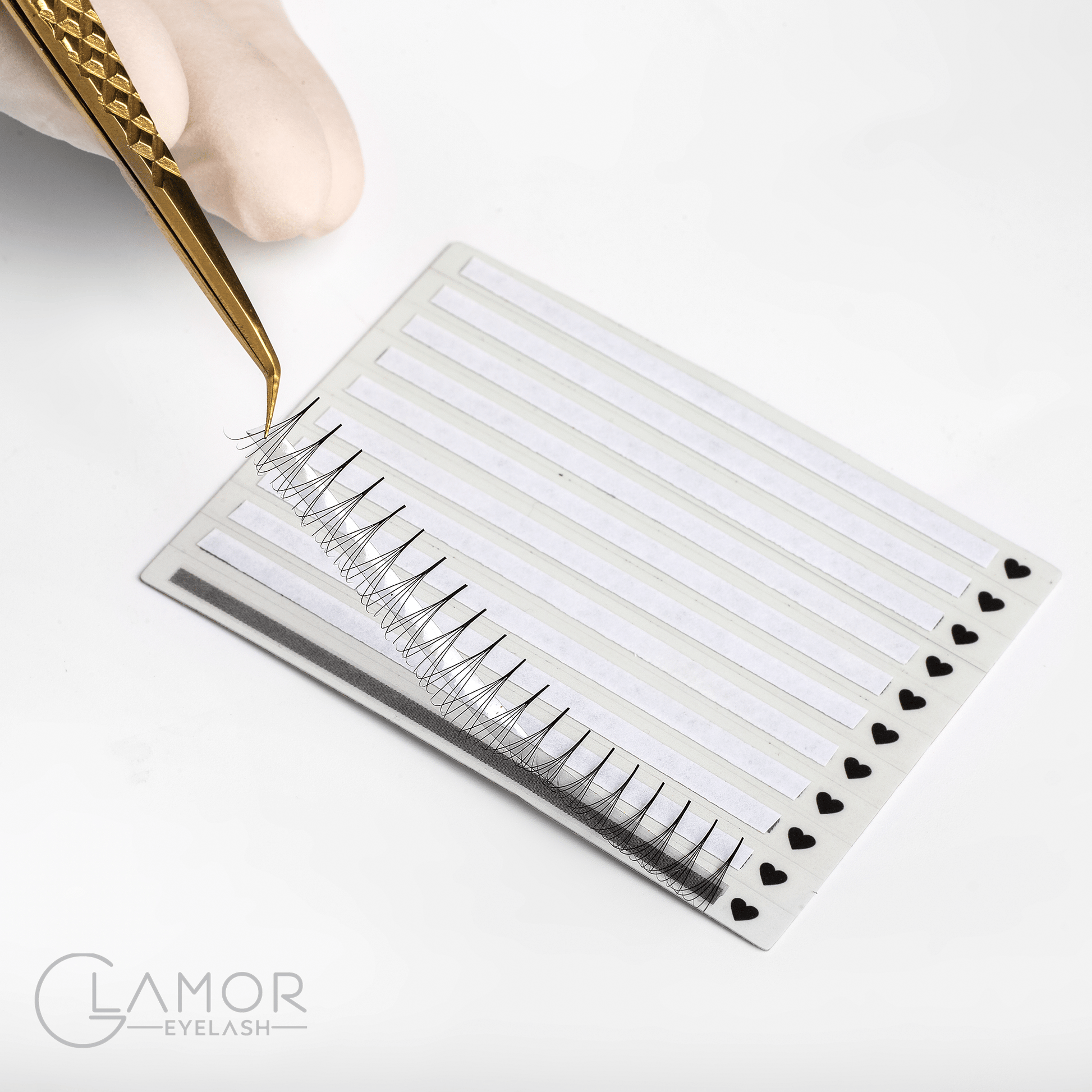 16D Ultra-speed Promade 1000 fans Paper box GLAMOREYELASH Promade Natural Fans Eyelashes Extensions | Handmade Individual Lashes 0.03mm of Mink Lashes - GlamorEyelash 