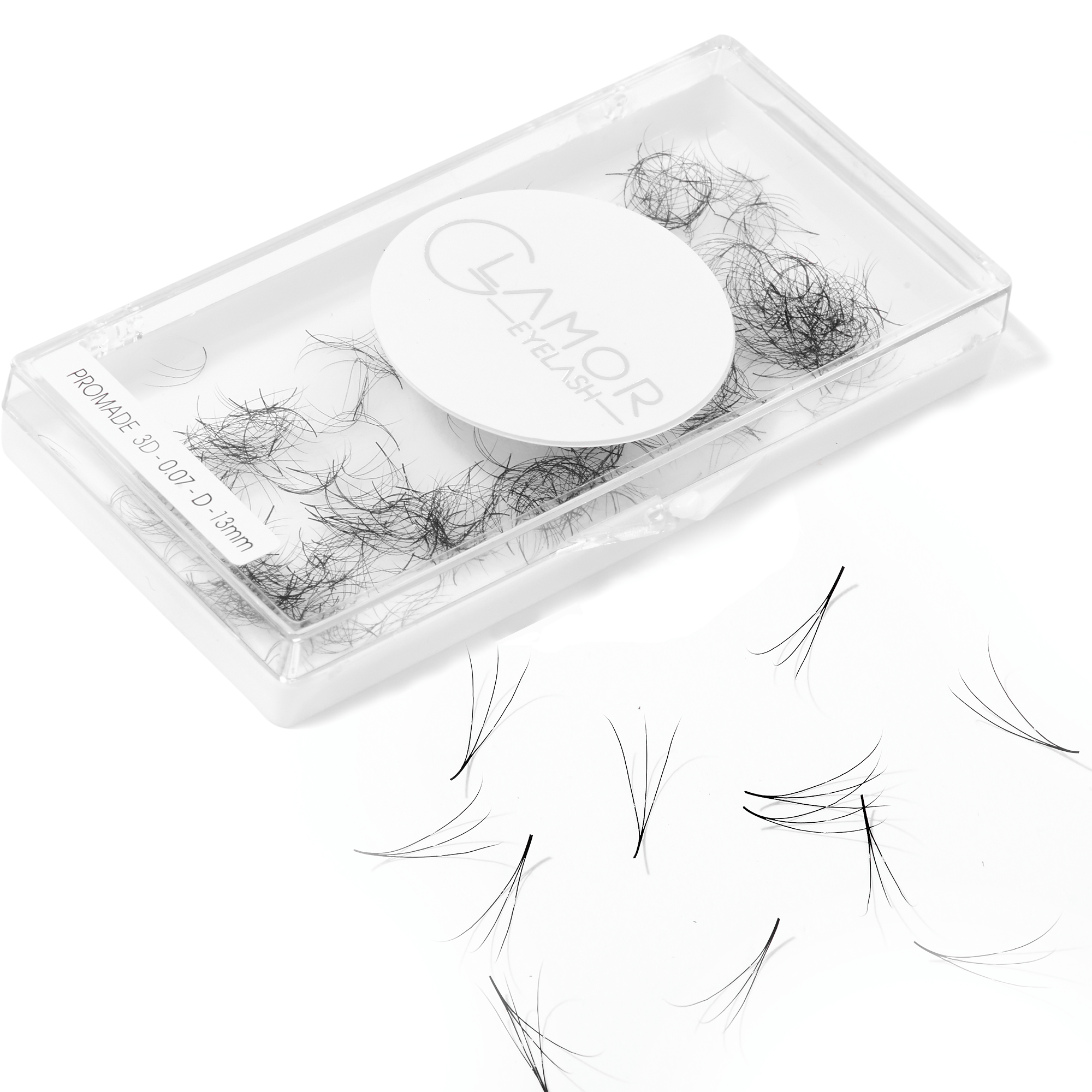 Promade fans loose 3D 0.07 | 500 fans - GlamorEyelash 